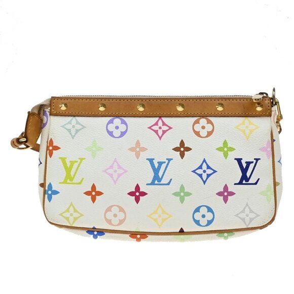 LOUIS VUITTON Pochette Accessoires Hand Bag Monogram Multi White M92649 607RF578 - Picture 3 of 13